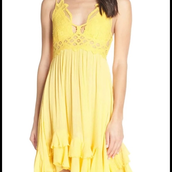 Free People Pale Yellow Flowy Dress - Picture 5 of 5